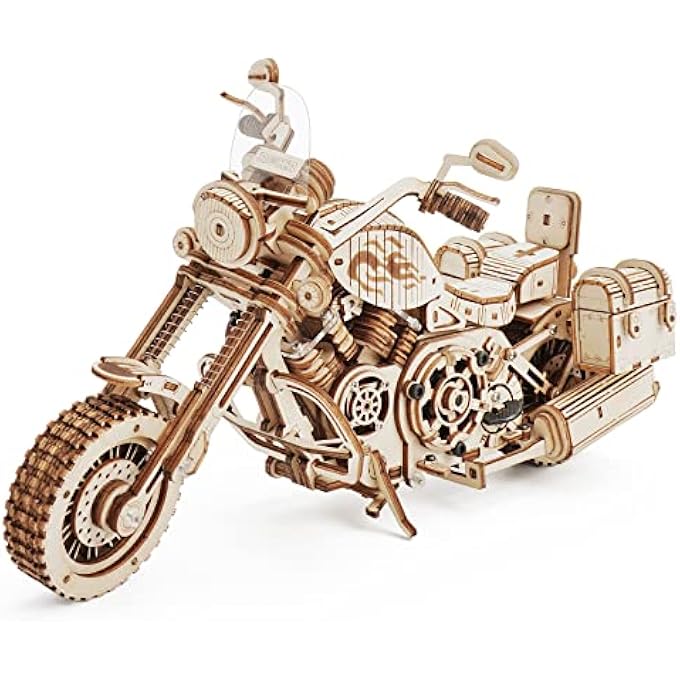 3D PUZZLE WOODEN CONSTRUCTION KIT MECHANICAL GEAR MODEL CRUISER MOTORCYCLE FOR CHILDREN ADULTS CRUISER MOTORCYCLE - Image 1